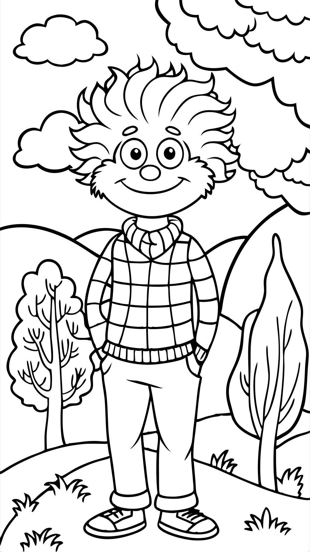 Page à colorier preppy lorax